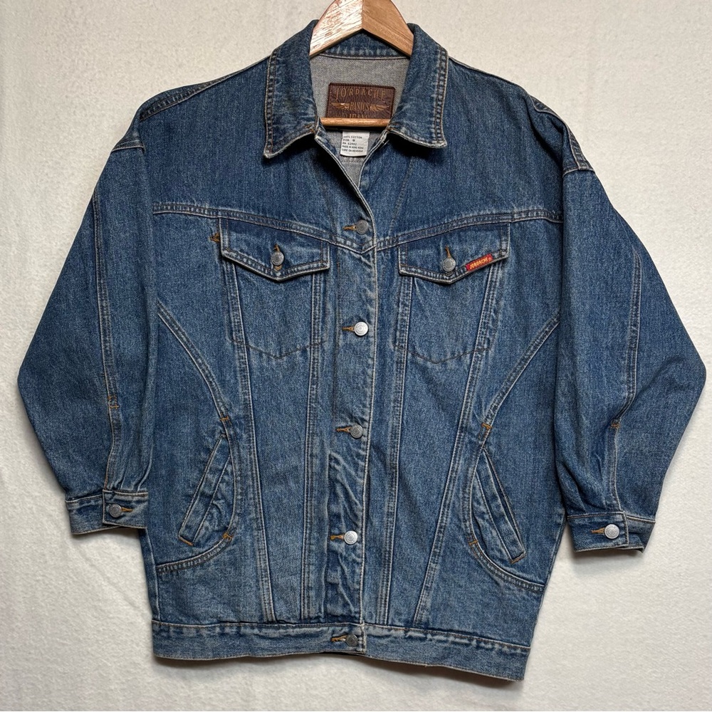 Jordache Men’s Classic Denim Jean Jacket Y2K Trucker 80’s Rugged Half-sleeve